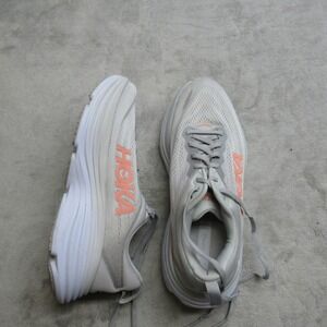 Hoka Womens Shoes 10 B White Bondi 8 Lightweight Chunky Cushioned LIGHTLY USED